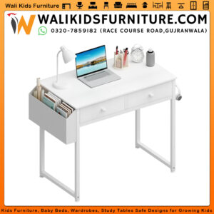Lufeiya Small White Desk with Drawers - for Study And Laptop