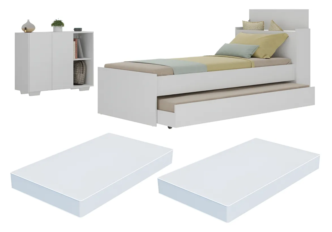 Complete Kids Bedroom Set – Bunk Bed with Mattress & 2-Door Storage Chest / Countertop - Gujranwala Pakistan - Image 2