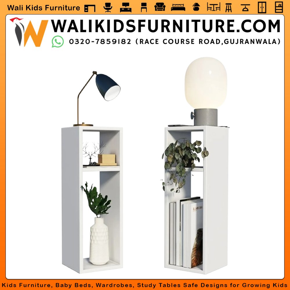 Luxury Corner Bedside Table Set for Double Bed – Premium MDF Bedroom Side Tables by Wali Kids Furniture