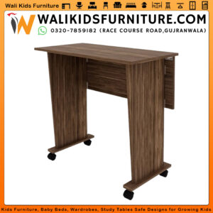 Folding Office Desk with Casters – Portable MDF Computer Table for Home & Office | Wali Kids Furniture Gujranwala