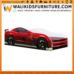Red Spider Car Bed for Kids – Stylish MDF Car Bed for Children’s Bedroom | Wali Kids Furniture Gujranwala