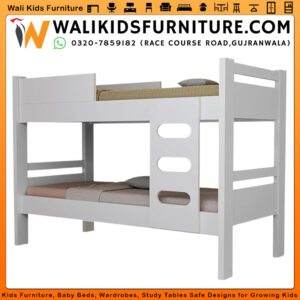 Double Bunk Bed with Mattress – Ideal for Children’s Room | Modern Kids Bunk Bed Pakistan | Wali Kids Furniture Gujranwala