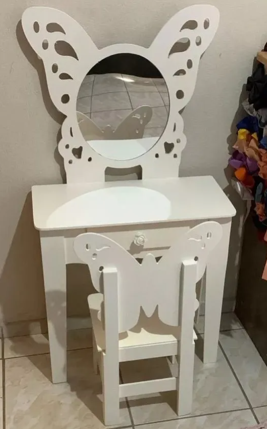 Butterfly Dressing Table with Chair & Frame – 3 Piece Modern Vanity Set | Wali Kids Furniture Gujranwala - Image 5