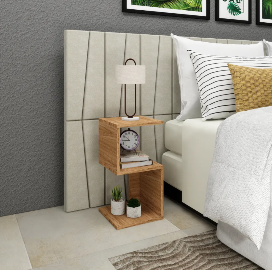 Modern MDF Bedside Table with Niche – Small Bedroom & Living Room Decorative Side Table - Image 4