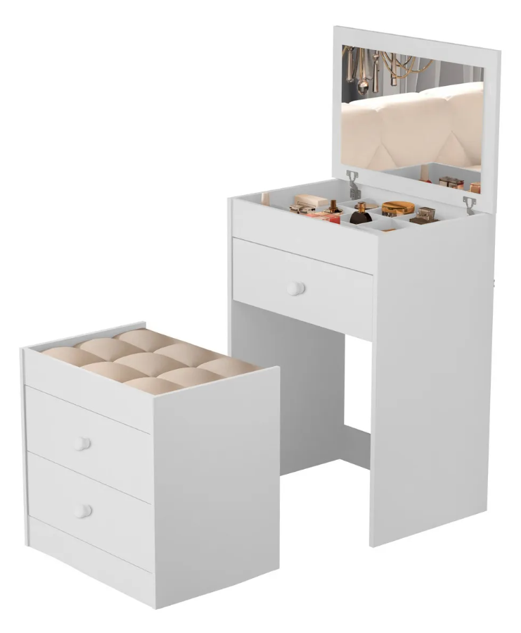 JLB Traditional 4-in-1 Furniture Set – Dressing Table, Chest of Drawers, Stool & Desk | Wali Kids Furniture Pakistan - Image 2