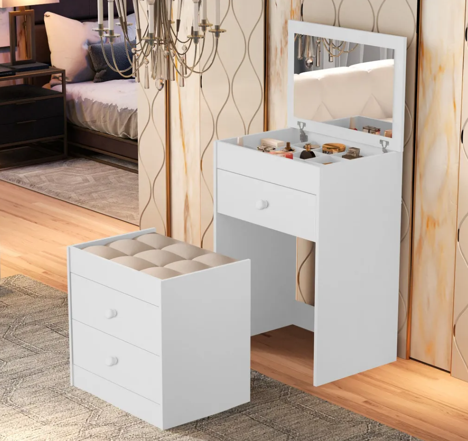 JLB Traditional 4-in-1 Furniture Set – Dressing Table, Chest of Drawers, Stool & Desk | Wali Kids Furniture Pakistan - Image 8