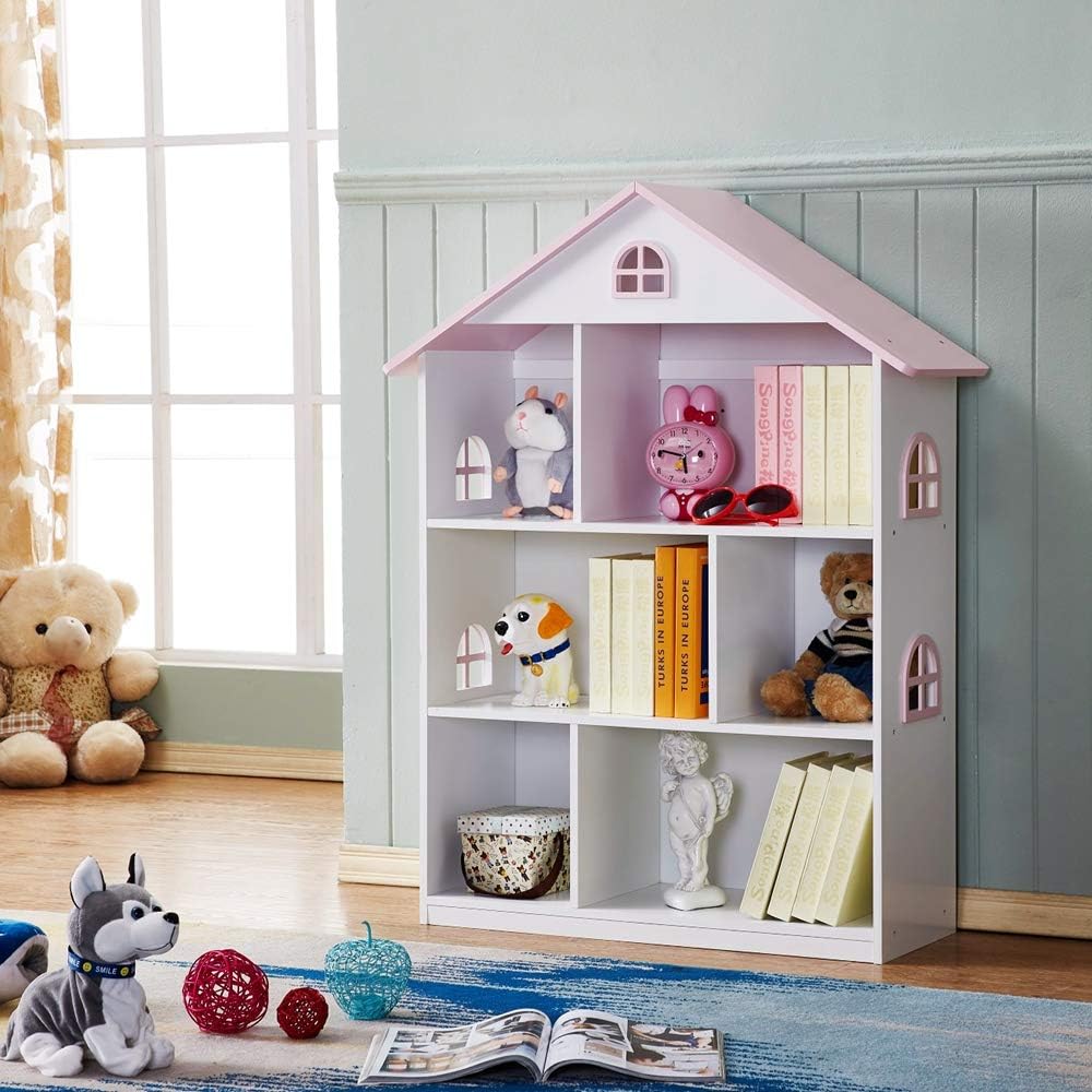 Kids Toys & Bookcase Storage Organizer Shelves Dollhouse | Lamination Plywood - Image 8