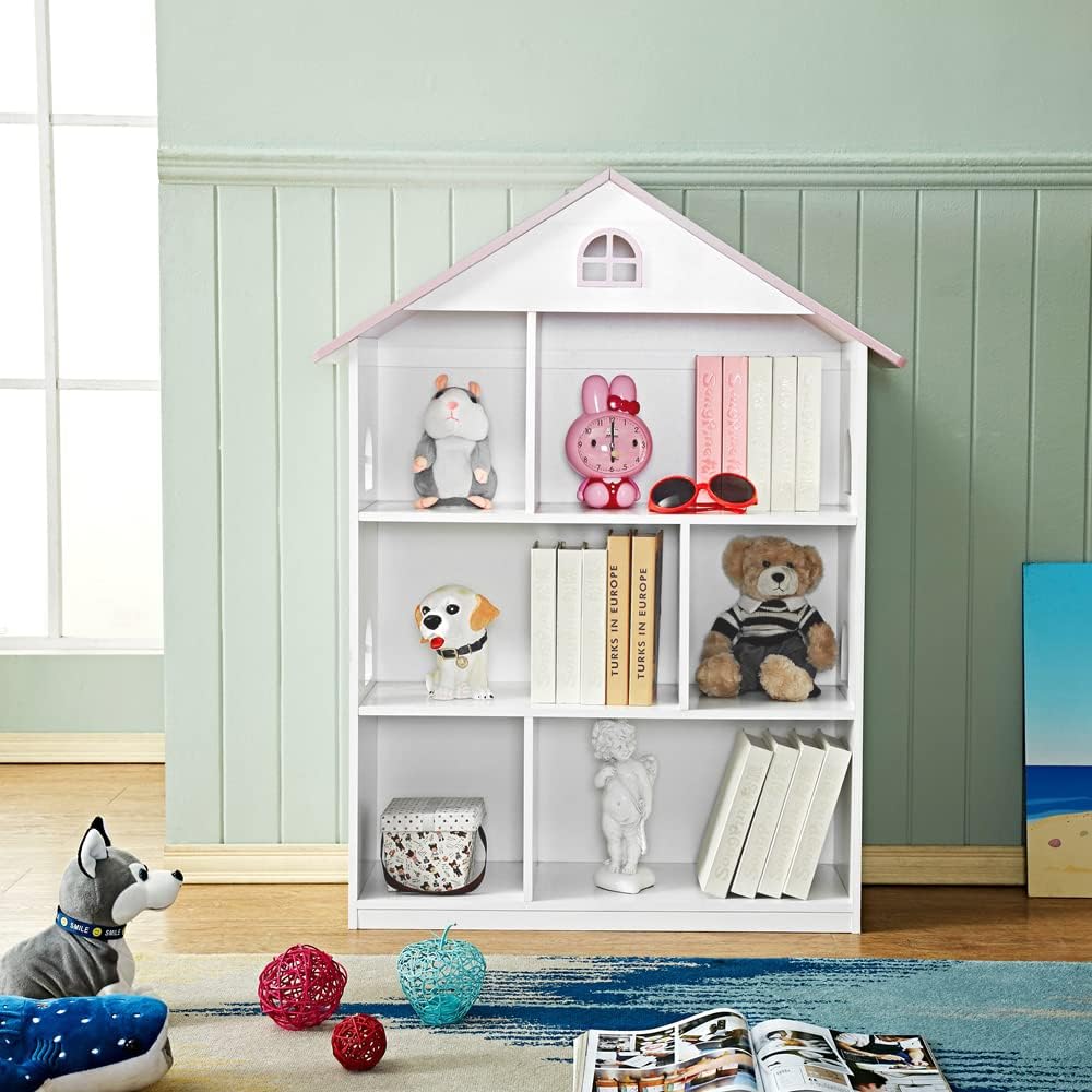 Kids Toys & Bookcase Storage Organizer Shelves Dollhouse | Lamination Plywood - Image 7