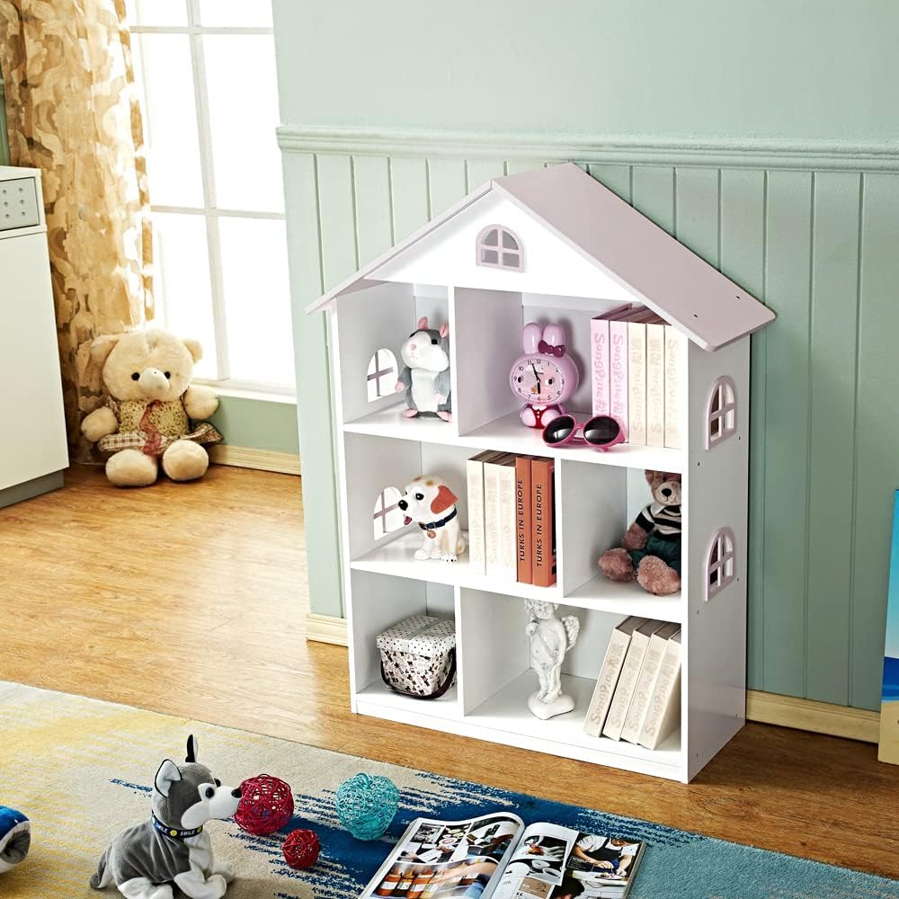 Kids Toys & Bookcase Storage Organizer Shelves Dollhouse | Lamination Plywood - Image 10