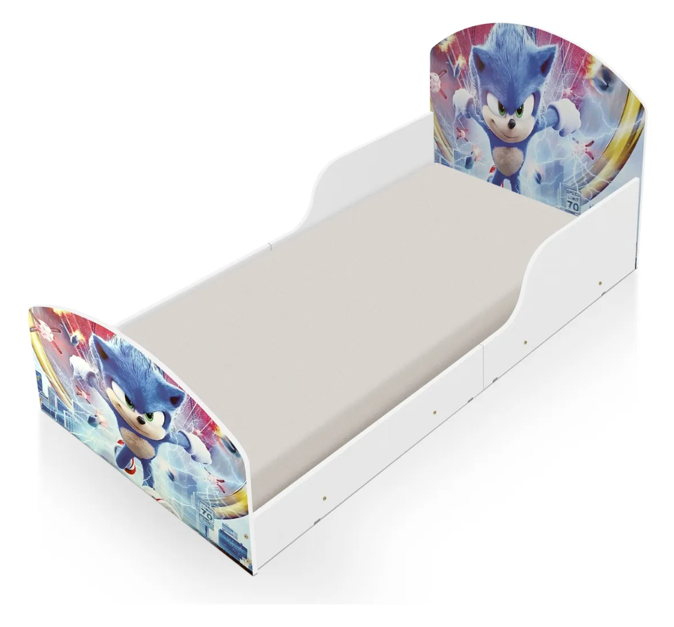 Single Kids Bed Sonic Character Sticker | Lamination Plywood Kids Bed in Gujranwala - Image 3