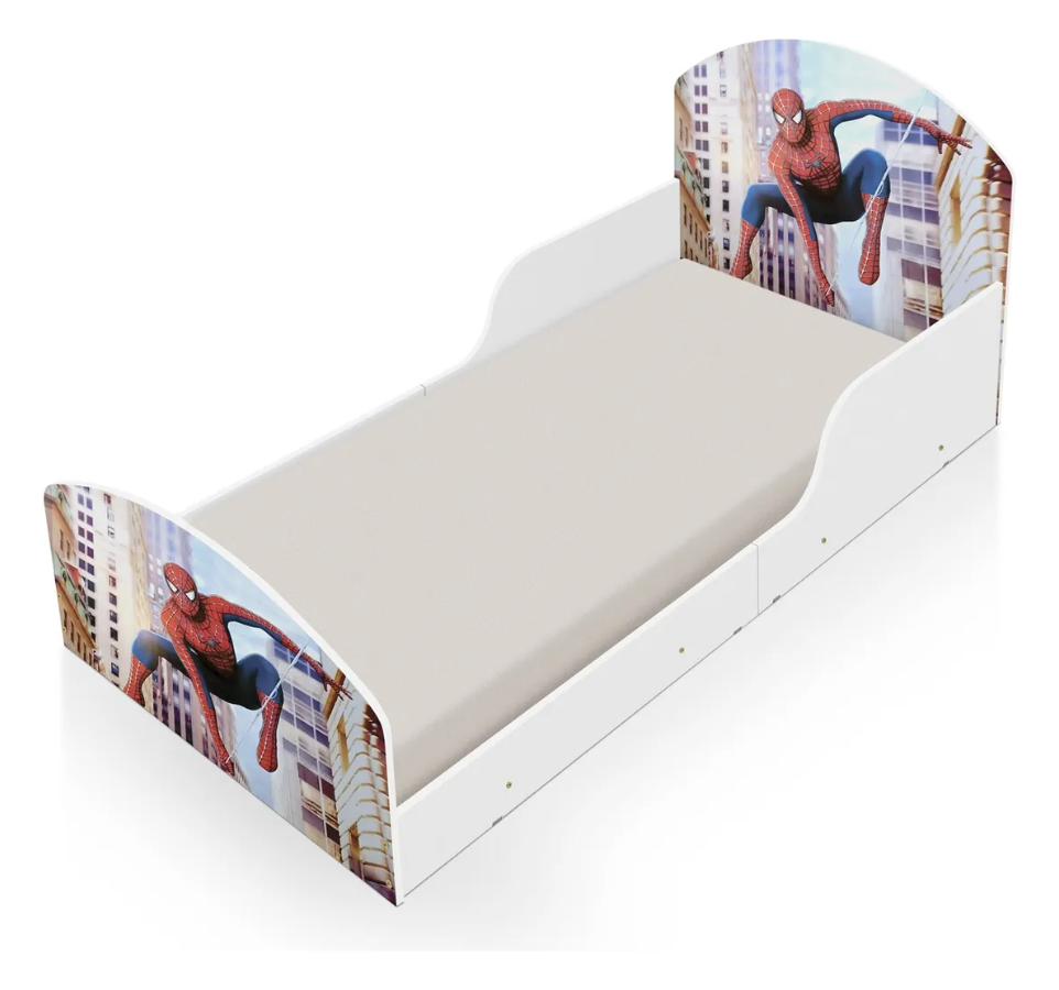 Kids Single Bed Spider-Man Character Sticker | Lamination Plywood Kids Bed in Gujranwala - Image 3