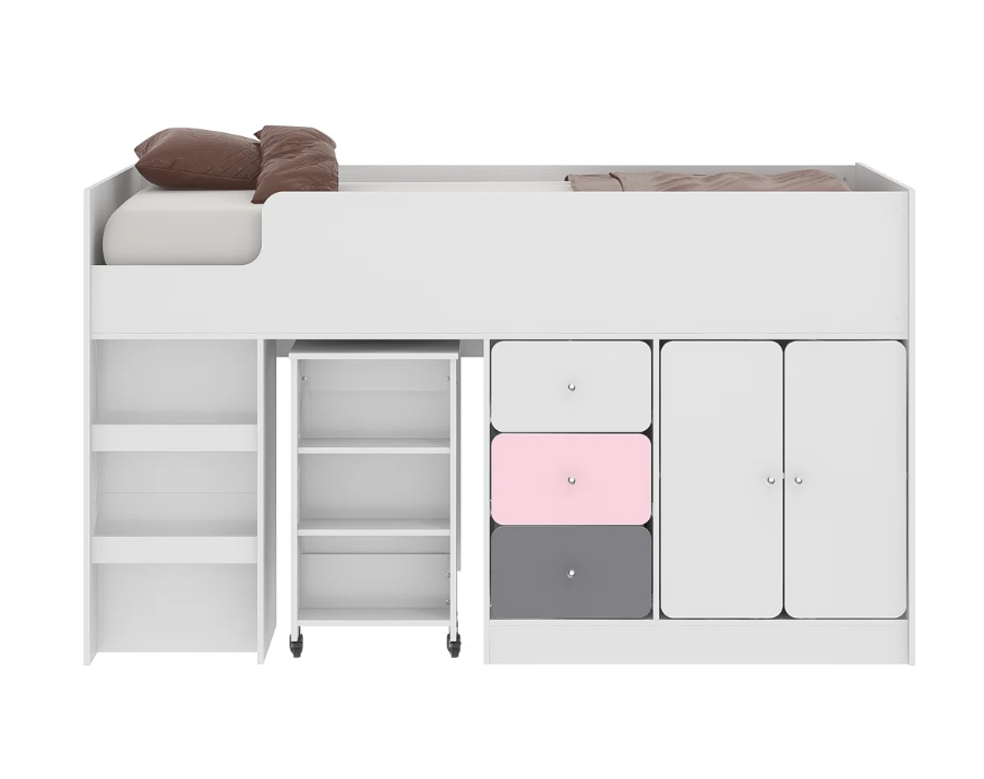 Liston Kids Midsleeper Bed with Ladder & Storage | Space-Saving Bed | Lamination Plywood - Image 2