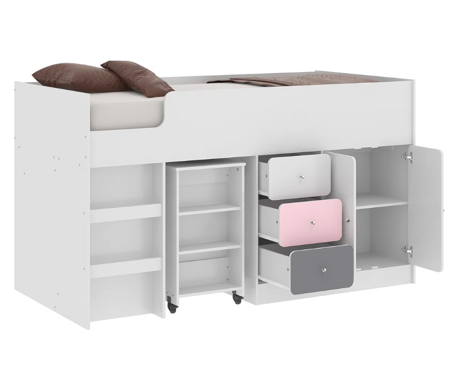 Liston Kids Midsleeper Bed with Ladder & Storage | Space-Saving Bed | Lamination Plywood - Image 3
