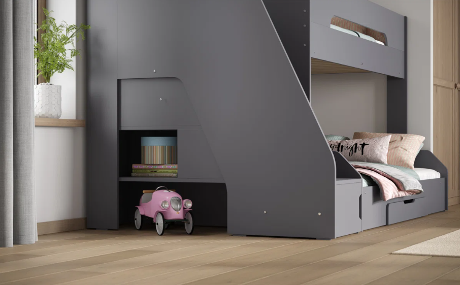 Foreston Drawer Double Sleeper Bunk Bed for Kids with Bookcase | Space-Saving Bunk Bed | Lamination Plywood - Image 7