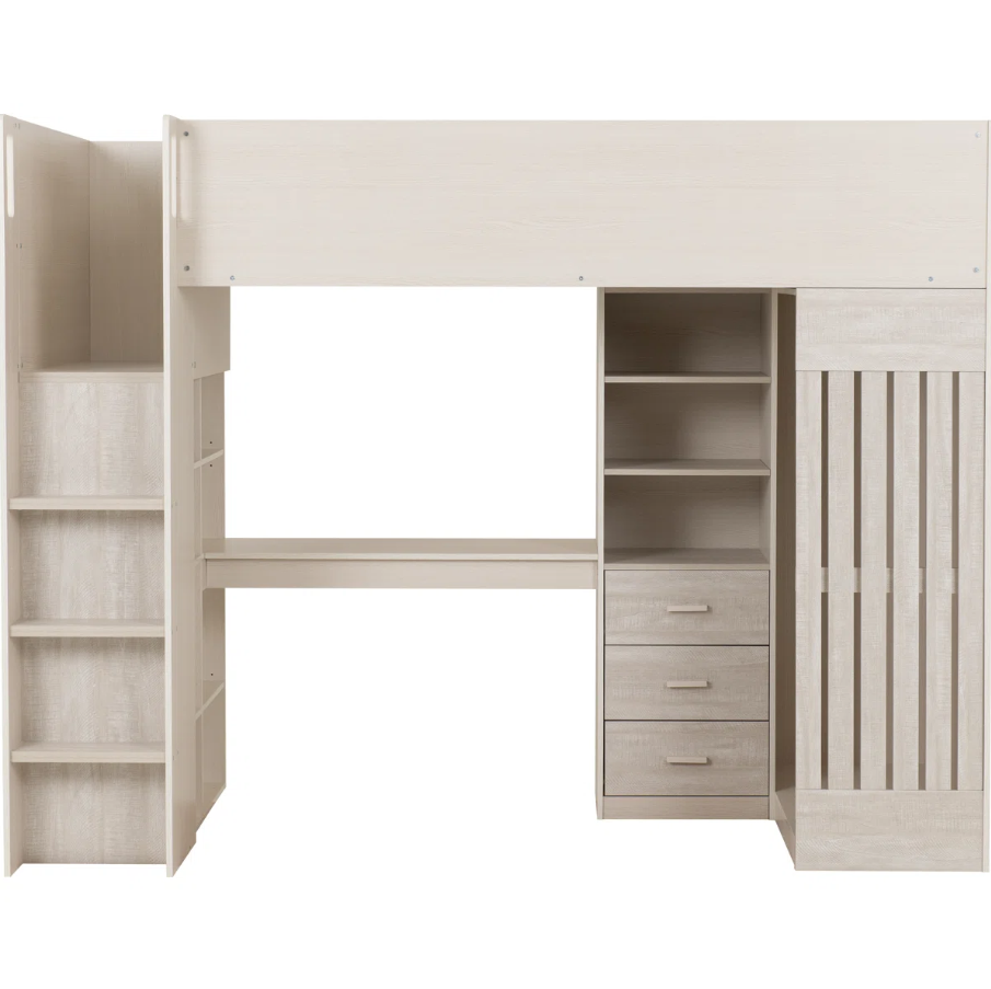 Hyman Single High Sleeper Bed with Desk, Storage & Hanging Rail for Kids in Gujranwala | Lamination Plywood - Image 4