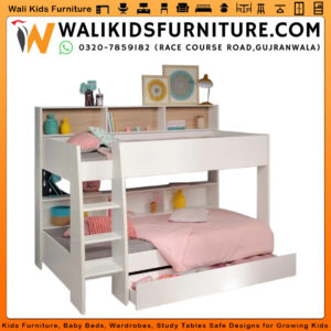 Standard Bunk Bed for Kids with Shelves – Laminated Plywood Kids Furniture | Wali Kids Furniture Gujranwala