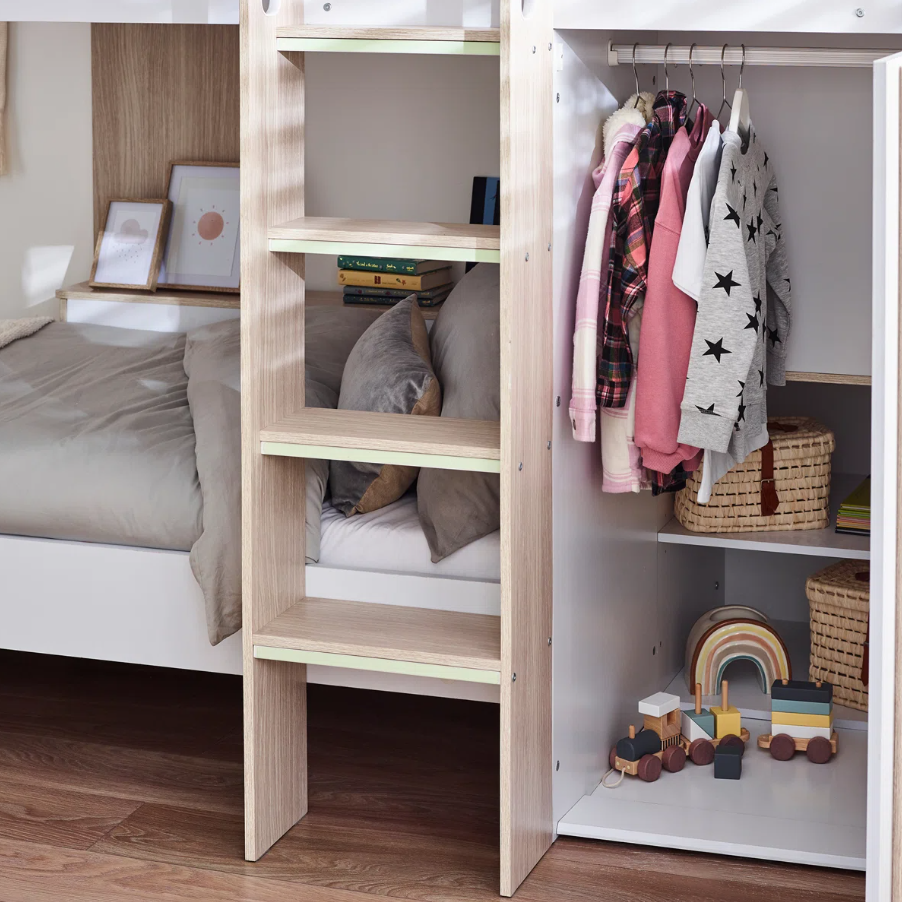 Double Bunk Bed with Wardrobe for Kids – Laminated Plywood Storage Bunker Bed | Wali Kids Furniture Gujranwala - Image 6