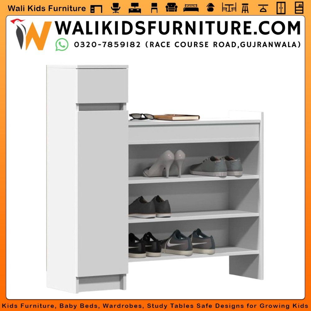 12 Pair Shoe Storage Cabinet in Gujranwala – Lamination Plywood Organizer