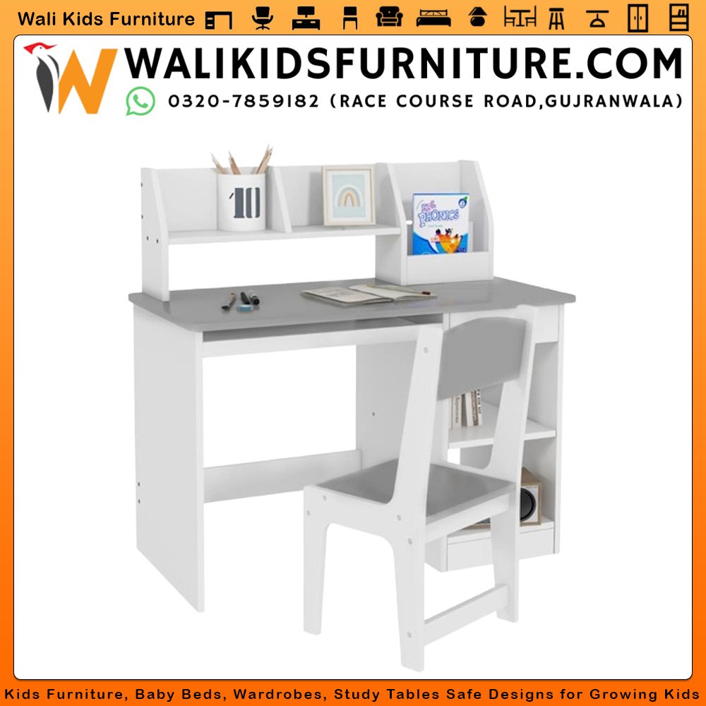 Kids Study Table And Chair in Gujranwala – Writing Desk Set for 5-8 Years, Lamination Plywood