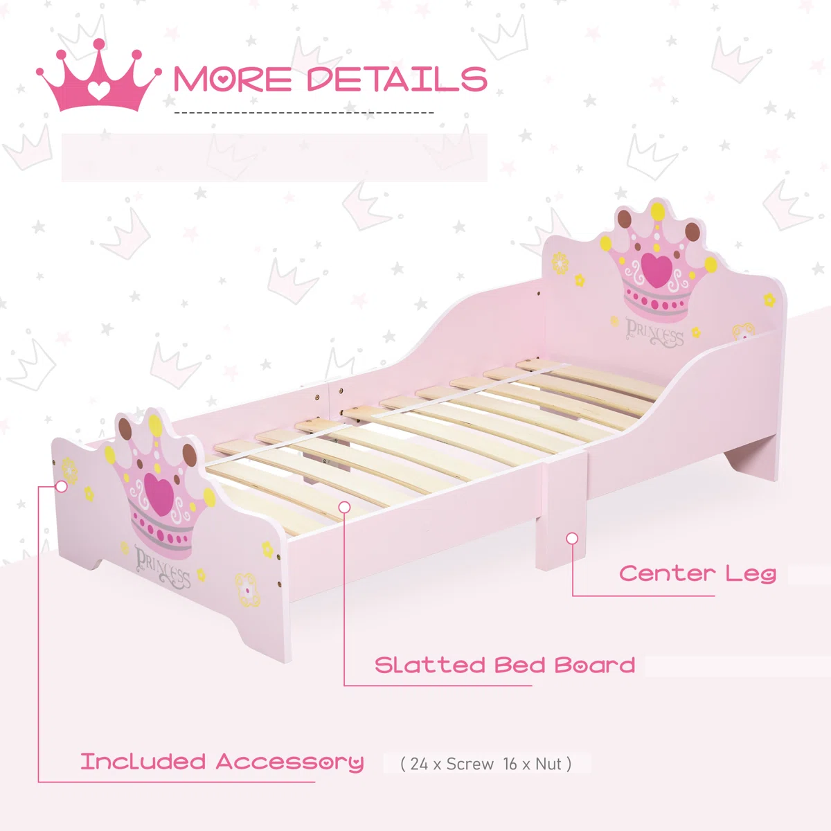 Single Girl Baby Bed with Mattress in Gujranwala – Toddler Bed, Lamination Plywood - Image 4