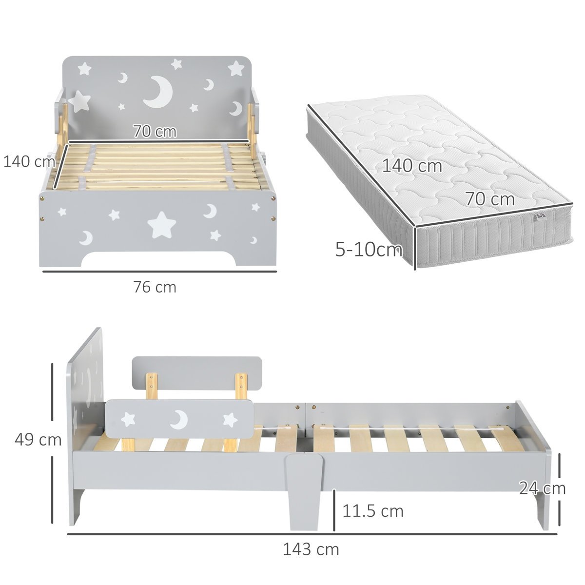 Classic Design Single Kids Bed with Mattress in Gujranwala – Toddler Bed for Boys and Girls, Lamination Plywood - Image 2