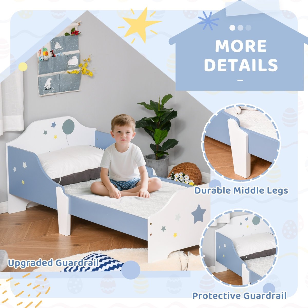 Single Kids Bed with Mattress in Gujranwala – Toddler Bed for Boys and Girls, Lamination Plywood - Image 4