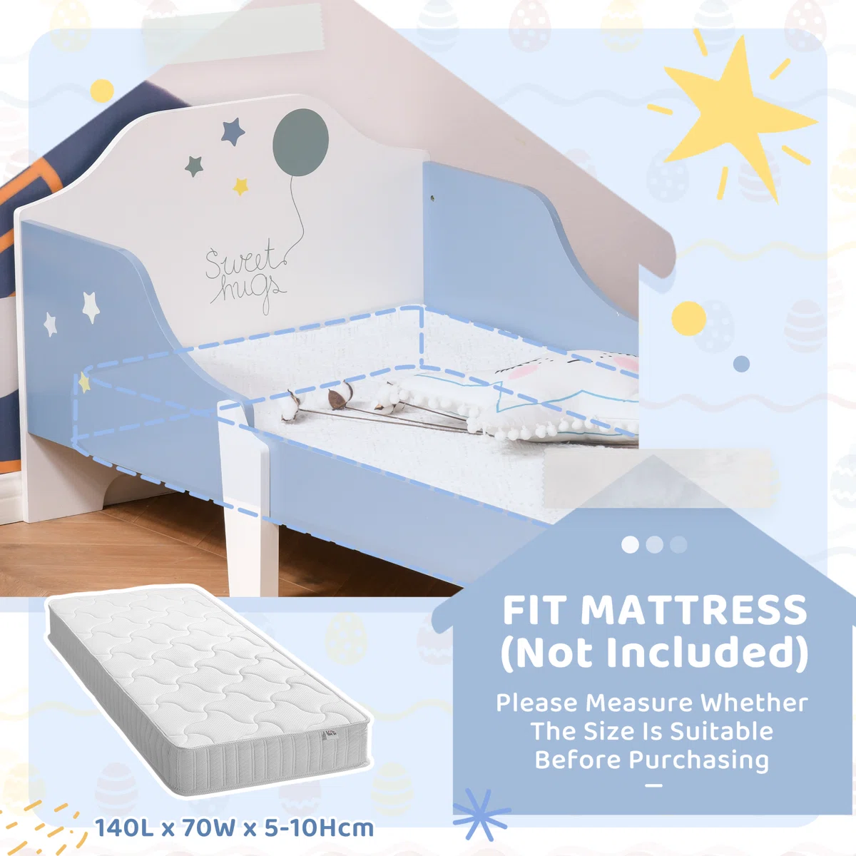 Single Kids Bed with Mattress in Gujranwala – Toddler Bed for Boys and Girls, Lamination Plywood - Image 5