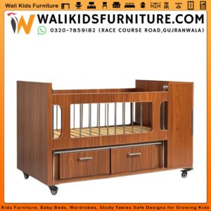 Premium Baby Cot in Gujranwala – 3 Drawer Storage Bed for Kids & Toddlers
