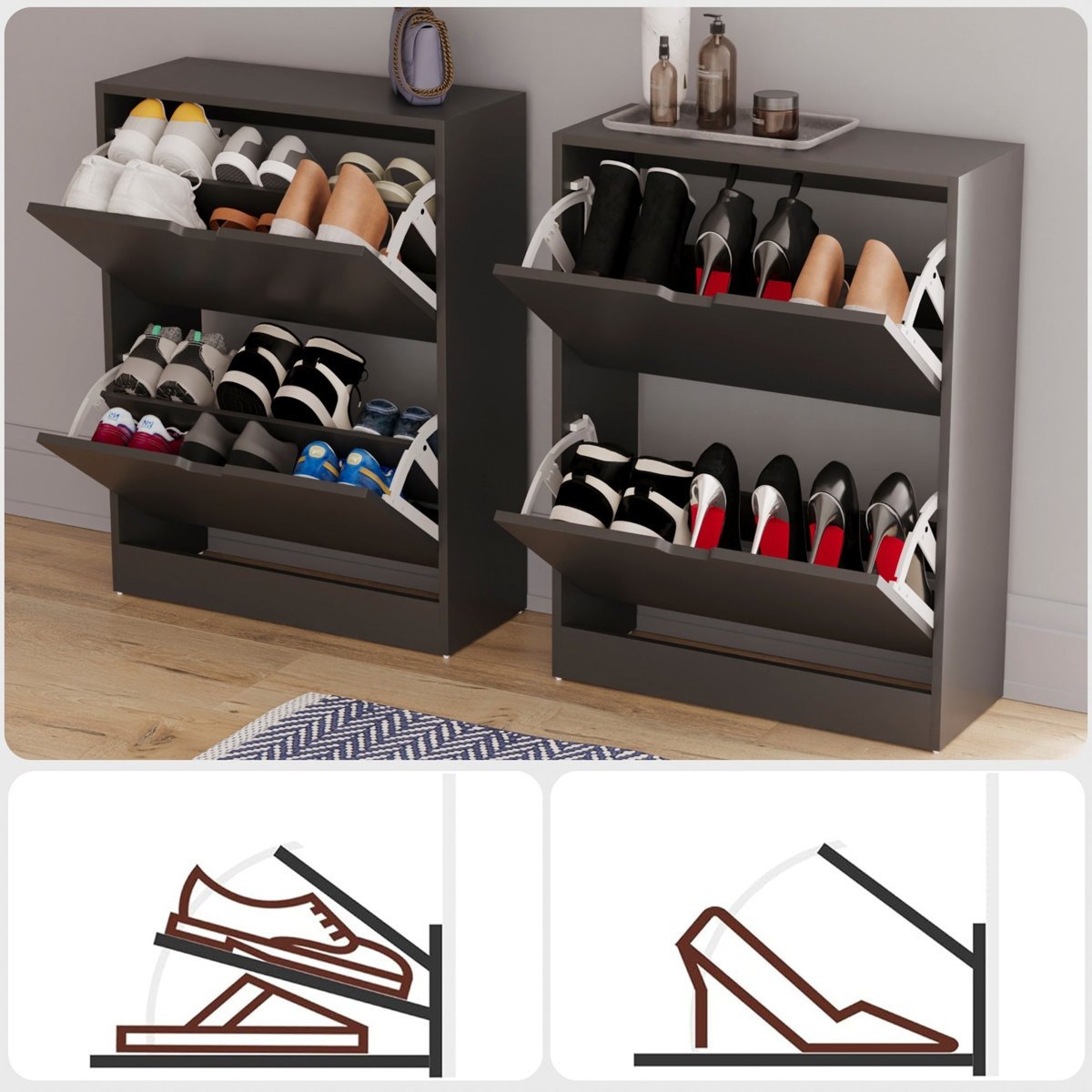 Medren Shoe Storage Cabinet – Shoes Rack Storage in Gujranwala - Image 4