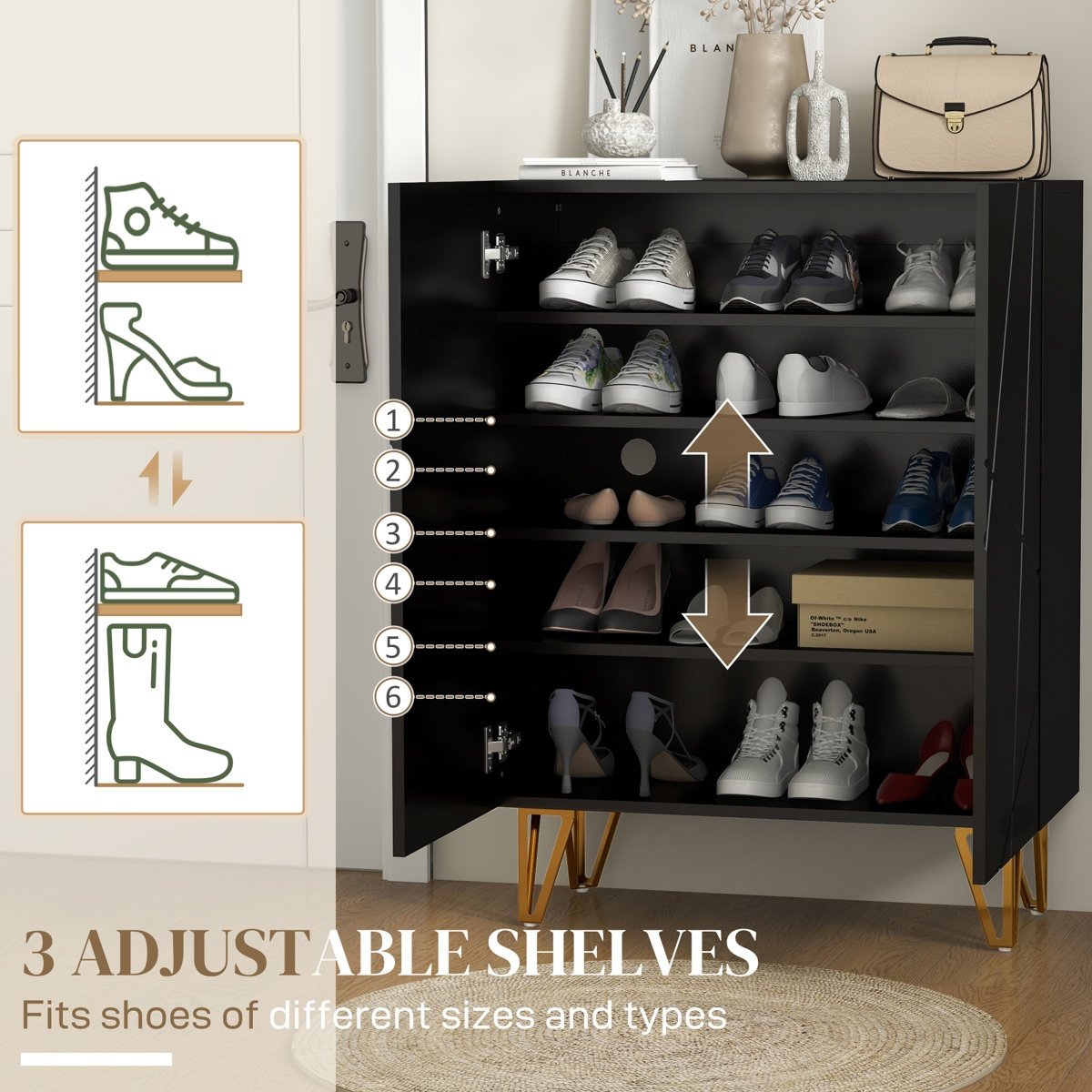 Shoe Storage Cabinet – Shoes Rack Storage in Gujranwala with Durable Lamination Plywood - Image 3