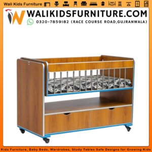 Baby Cot in Gujranwala | Compact Modern Crib with Storage Drawers Design