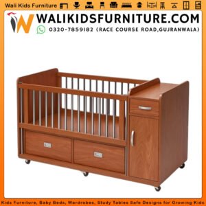 Baby Cot in Gujranwala – Multi-Functional Crib with Storage Drawers Design