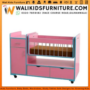 Newborn Baby Cot with Swing in Gujranwala | Modern Comfort Cradle Bed Design