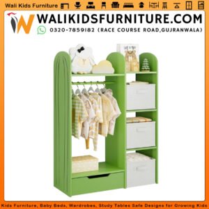 Kids Dress Up Storage Wardrobe Closet in Gujranwala - Hanging Rod Drawer Organizer