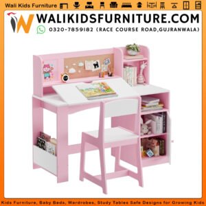 Kids Study Desk With Chair in Gujranwala, Tiltable Desktop Learning Set