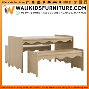 Montessori Kids Study Table And Bench Set in Gujranwala, Multi-Purpose Learning Furniture
