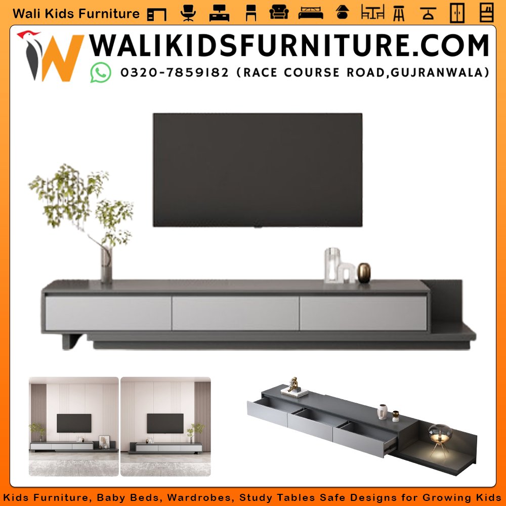 Extendable TV Rack in Gujranwala - 3 Drawer Storage & Modern Design