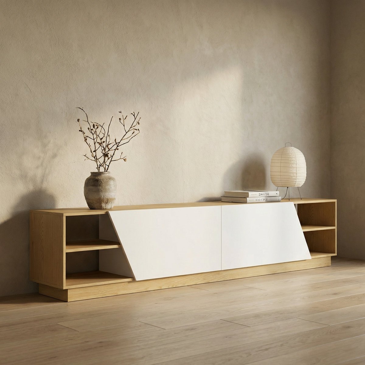 TV Rack in Gujranwala with Geometric Doors - Modern Storage & Display - Image 5