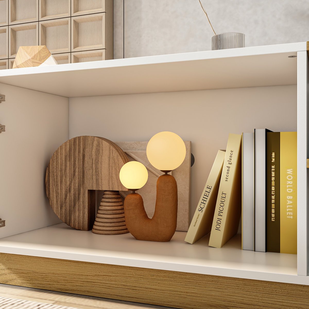 TV Rack in Gujranwala with Geometric Doors - Modern Storage & Display - Image 3
