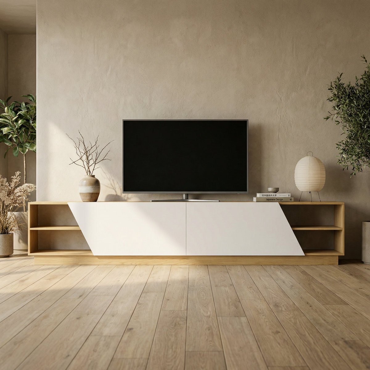 TV Rack in Gujranwala with Geometric Doors - Modern Storage & Display - Image 9