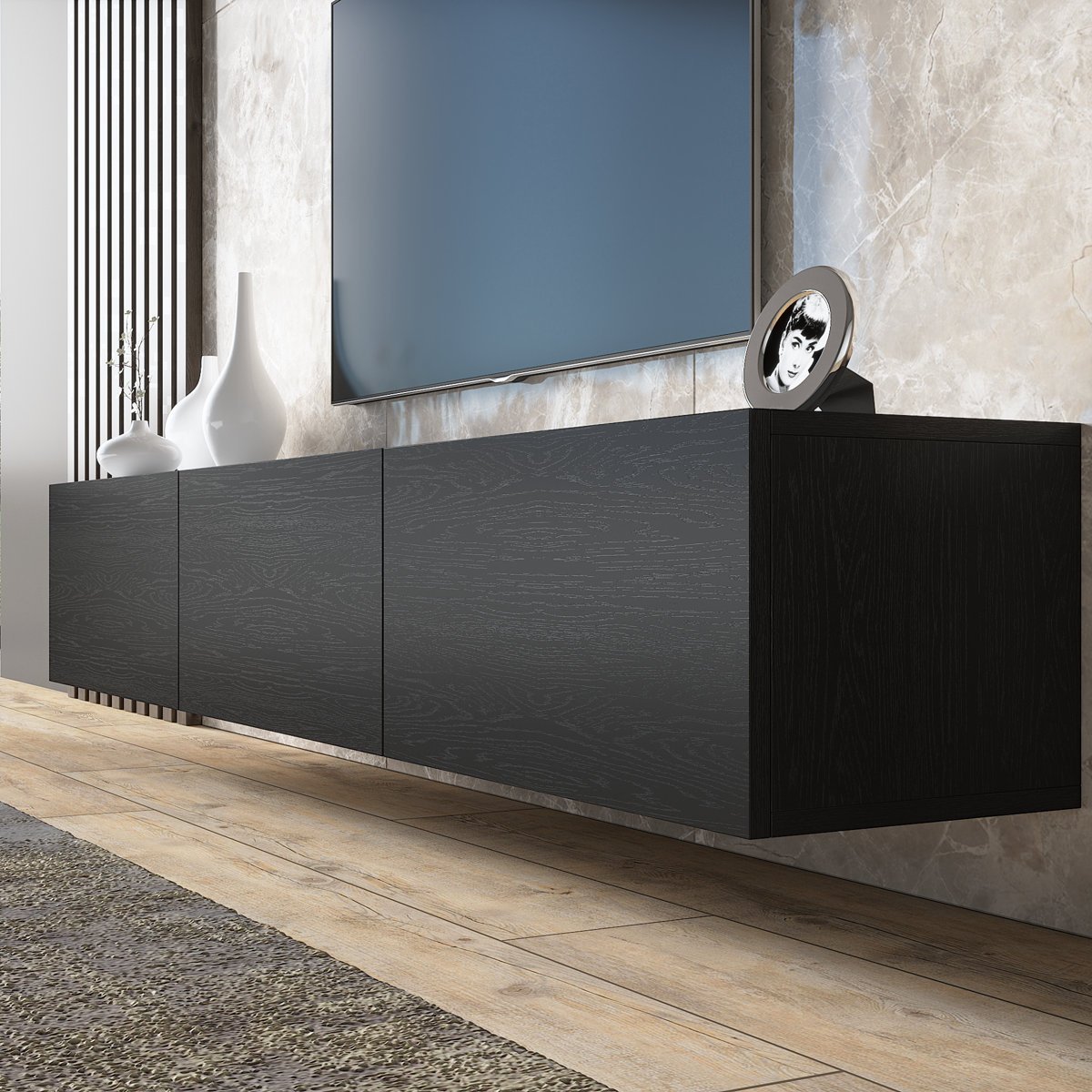 Modern Floating TV Stand in Gujranwala - Wall Mounted Space Saving Design - Image 2