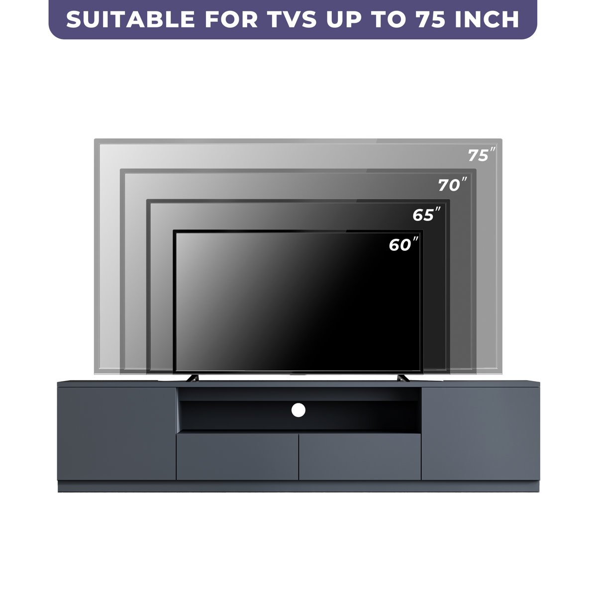 Stylish TV Stand in Gujranwala - 2 Cabinets and 2 Drawers Storage - Image 4