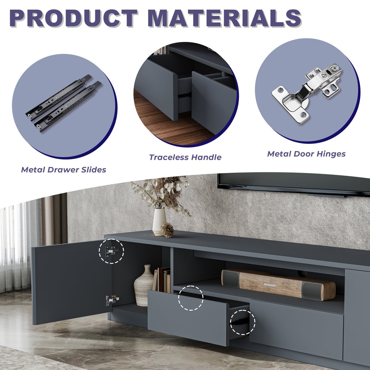 Stylish TV Stand in Gujranwala - 2 Cabinets and 2 Drawers Storage - Image 6