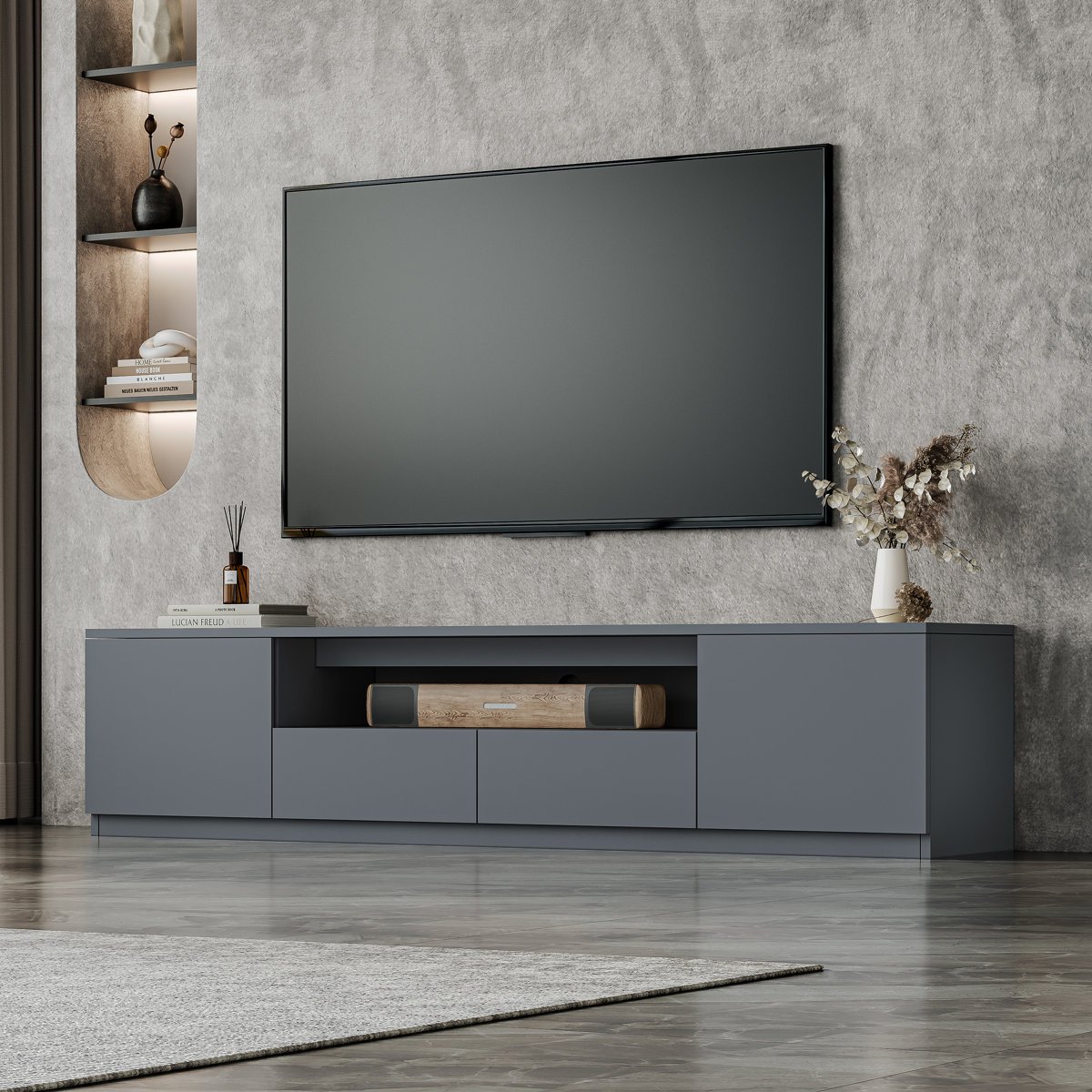 Stylish TV Stand in Gujranwala - 2 Cabinets and 2 Drawers Storage - Image 9