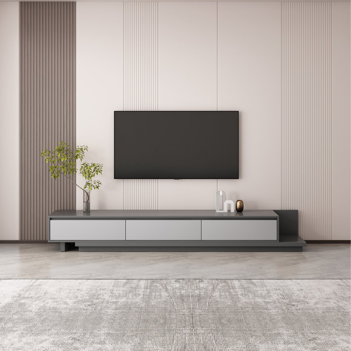 Extendable TV Rack in Gujranwala - 3 Drawer Storage & Modern Design - Image 6