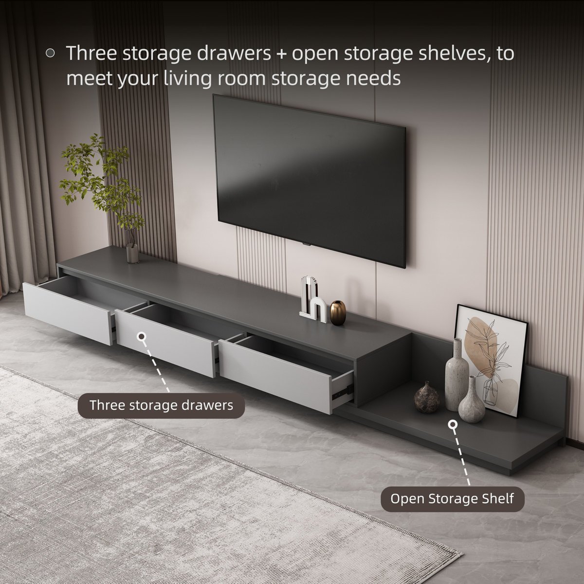 Extendable TV Rack in Gujranwala - 3 Drawer Storage & Modern Design - Image 8