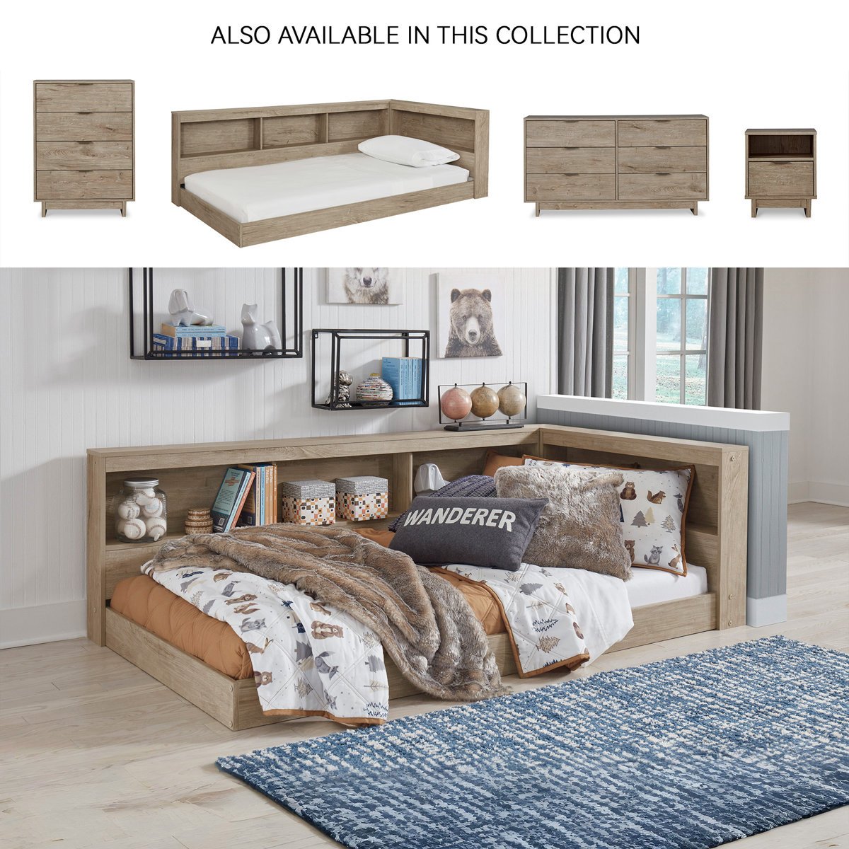 Teddy Kids Bed with Bookcase in Gujranwala, Smart Storage & Cozy Design - Image 6