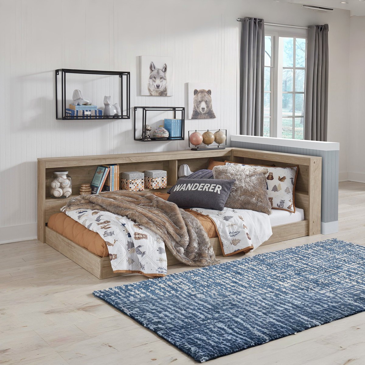 Teddy Kids Bed with Bookcase in Gujranwala, Smart Storage & Cozy Design - Image 9
