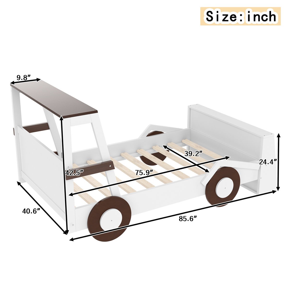 Kids Car Bed with Storage in Gujranwala, Fun Design & Smart Shelving - Image 3