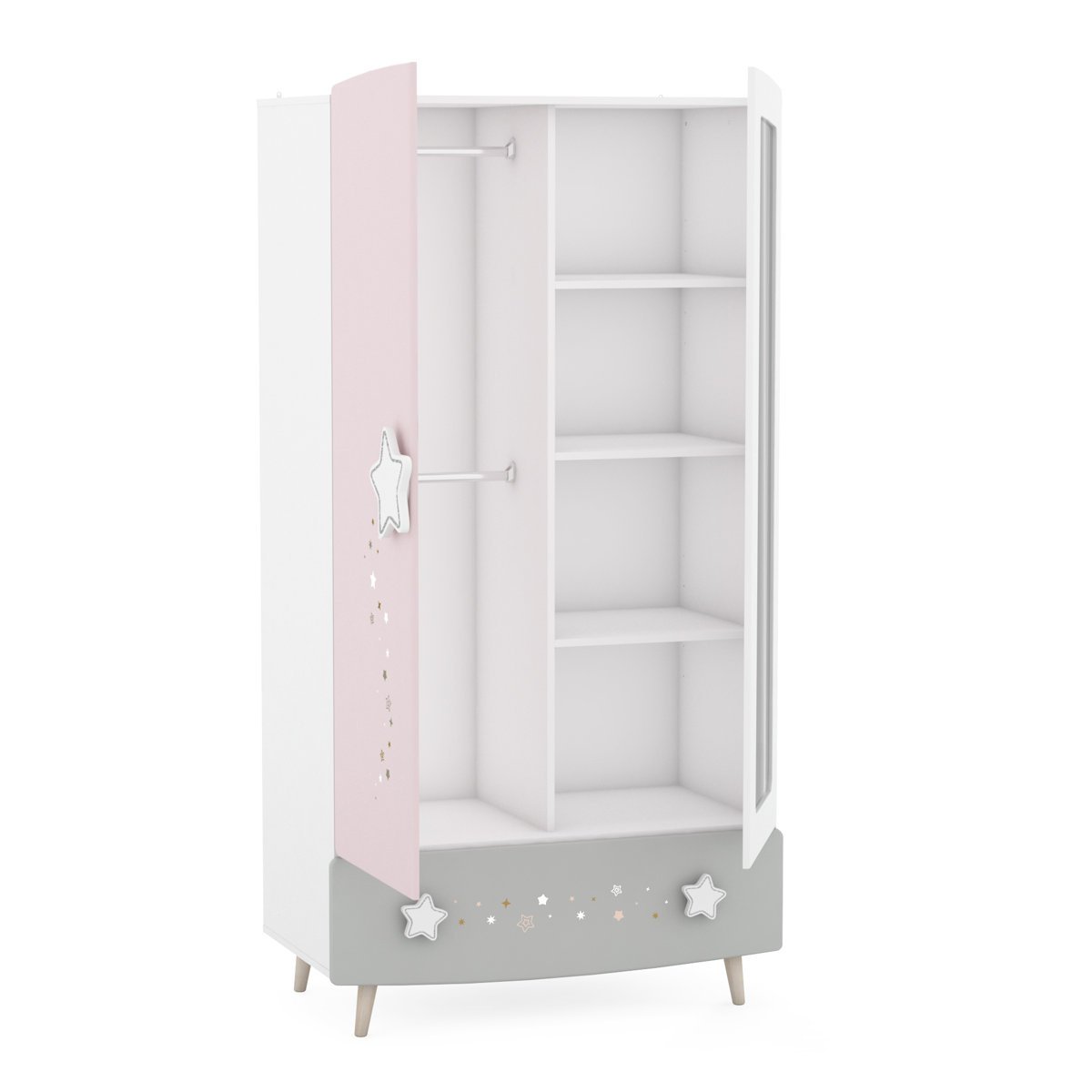 2 Door Kids Wardrobe in Gujranwala, Modern Wardrobe with Mirror Storage - Image 4
